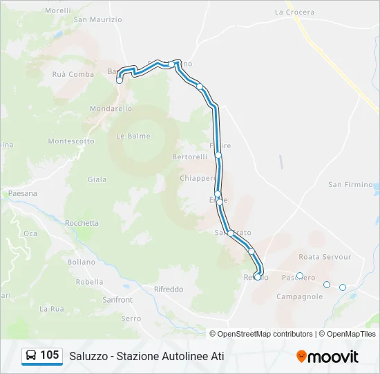 105 Bus Line Map