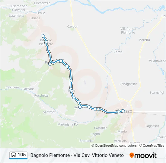 105 Bus Line Map
