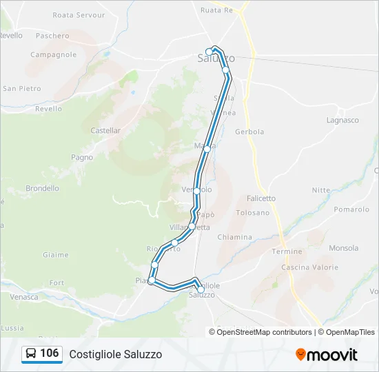 106 Bus Line Map