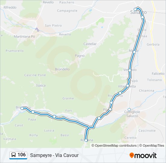 Percorso linea bus 106