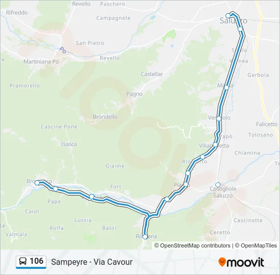 106 Bus Line Map