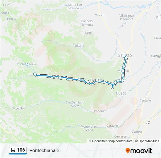 106 Bus Line Map