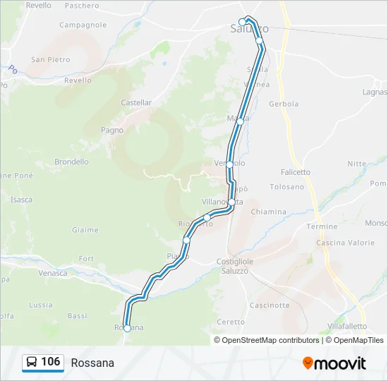 106 Bus Line Map