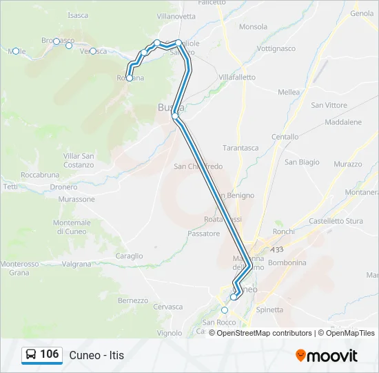 106 Bus Line Map