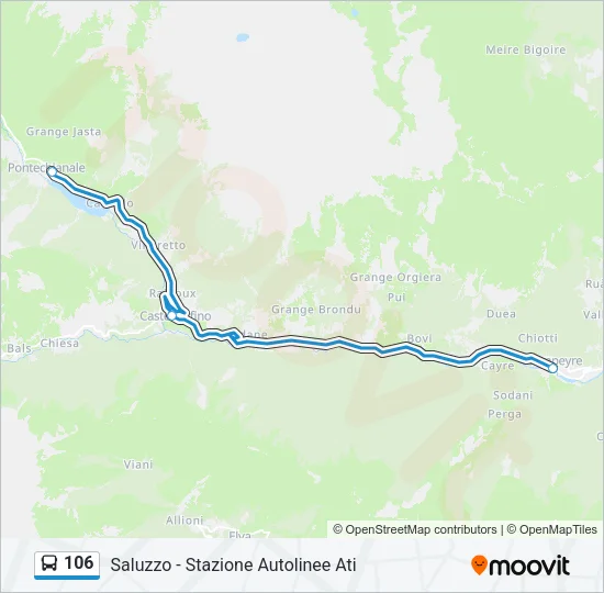 106 Bus Line Map