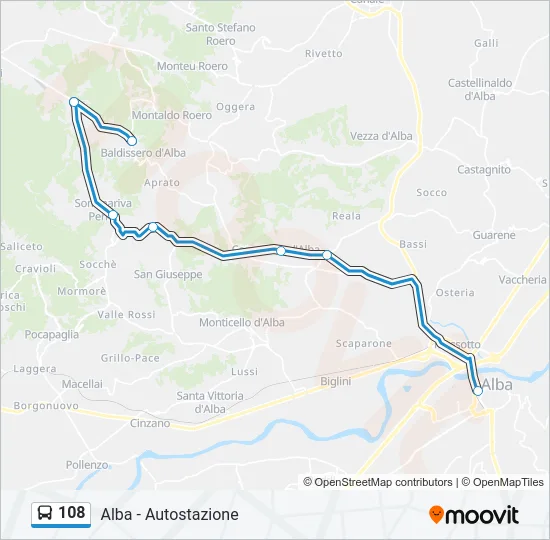 108 Bus Line Map