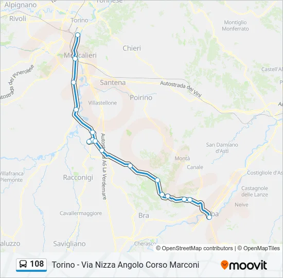 108 Bus Line Map