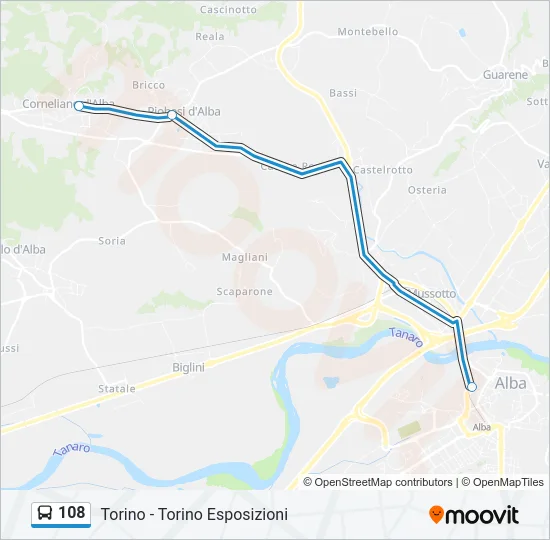 108 Bus Line Map