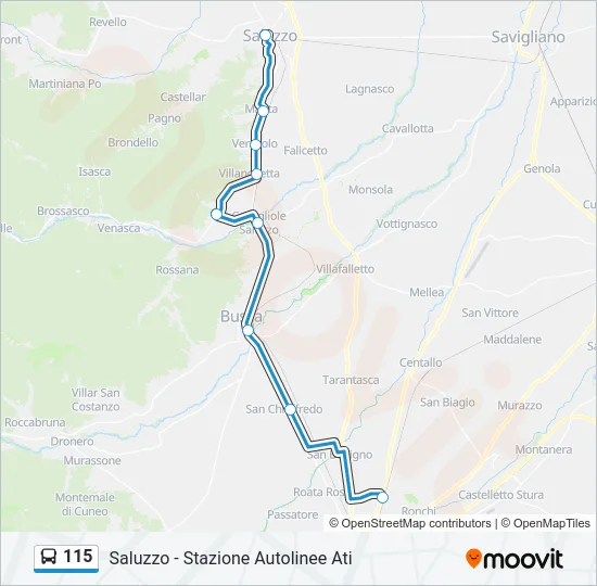 115 Bus Line Map