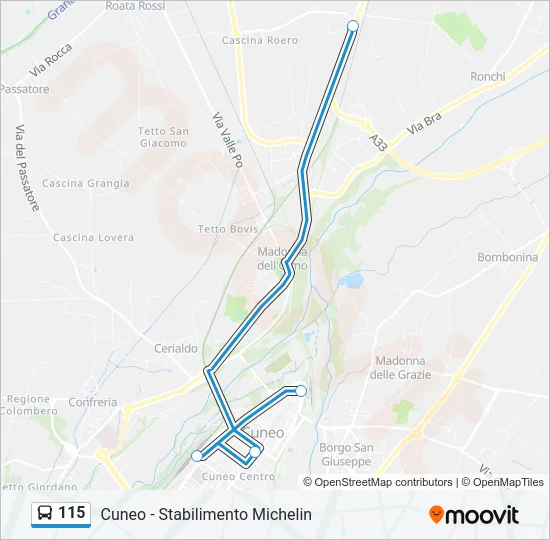 115 Bus Line Map