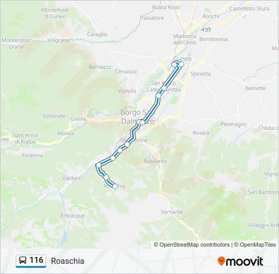 116 Bus Line Map