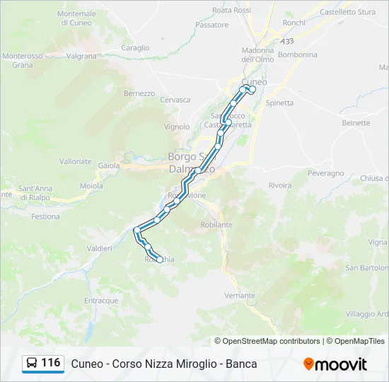 116 Bus Line Map