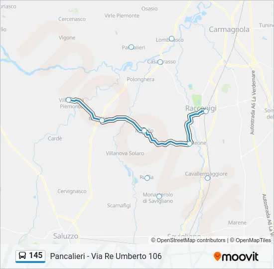 145 Bus Line Map