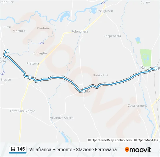145 Bus Line Map