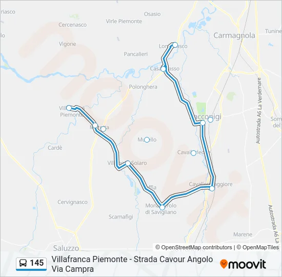 145 Bus Line Map