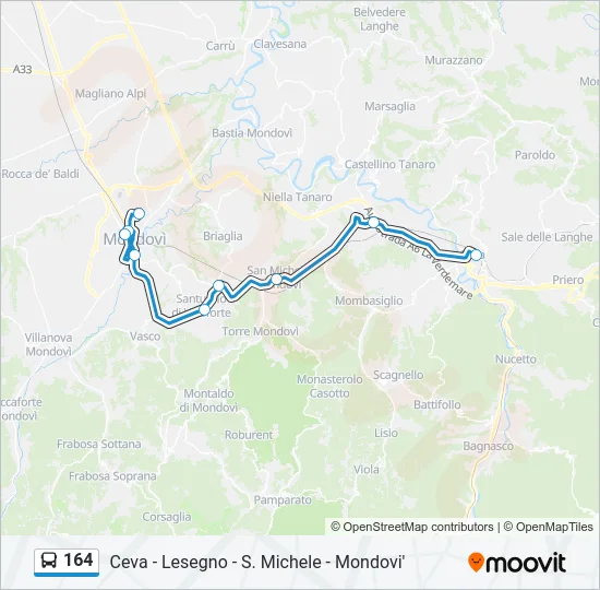 164 Bus Line Map