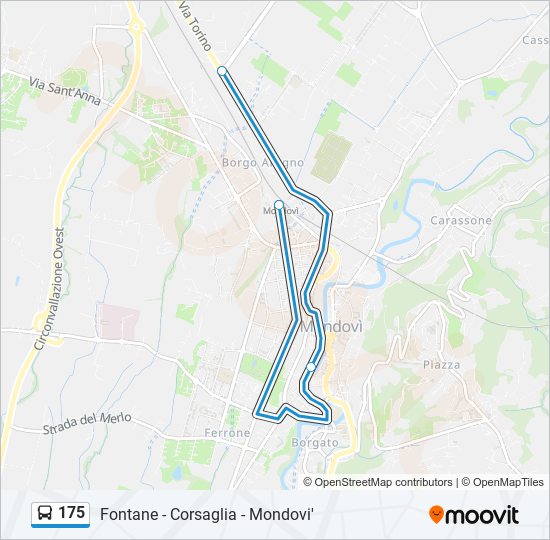 175 bus Line Map