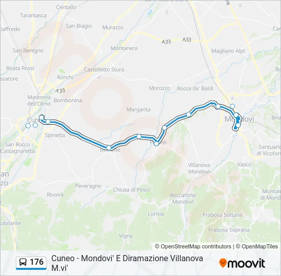 176 Bus Line Map