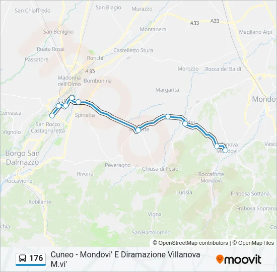 176 Bus Line Map
