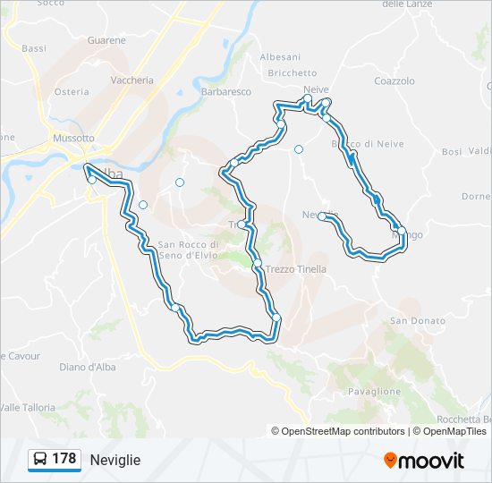 Percorso linea bus 178