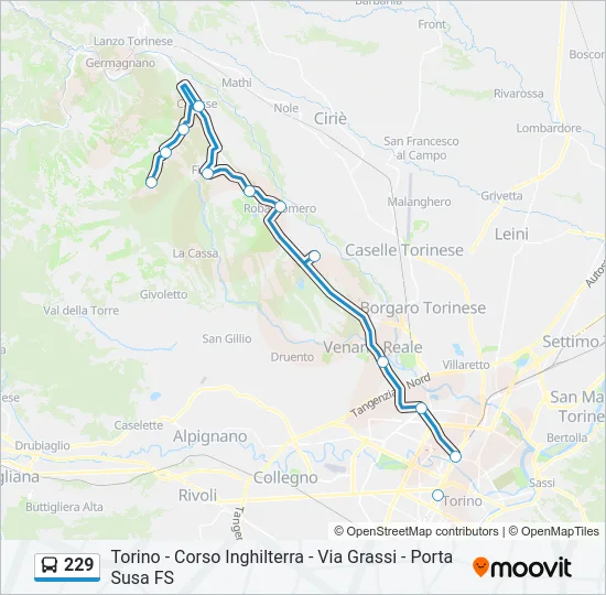229 Bus Line Map