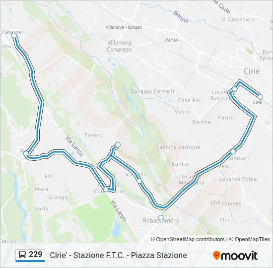 229 Bus Line Map