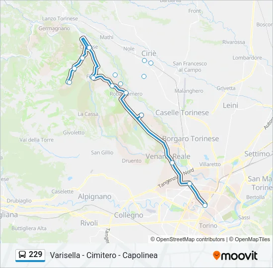 229 Bus Line Map