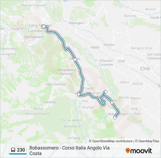 230 Bus Line Map