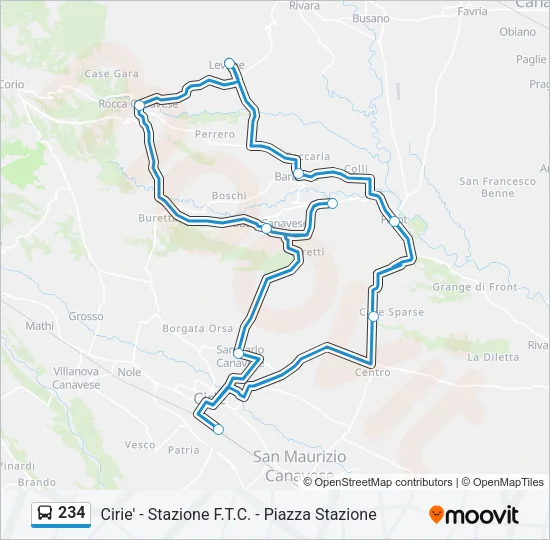 234 Bus Line Map