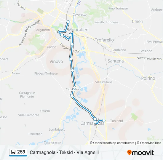 259 Bus Line Map