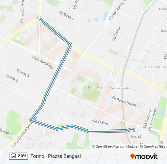 259 Bus Line Map
