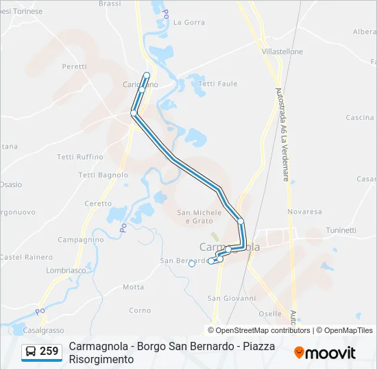 259 Bus Line Map