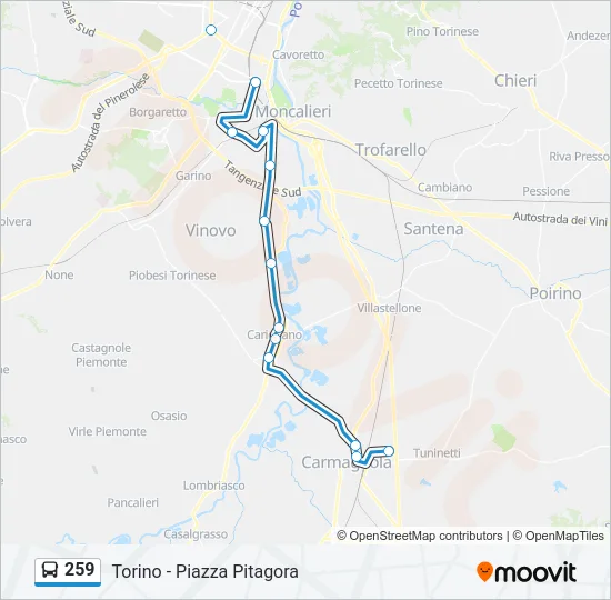 259 Bus Line Map