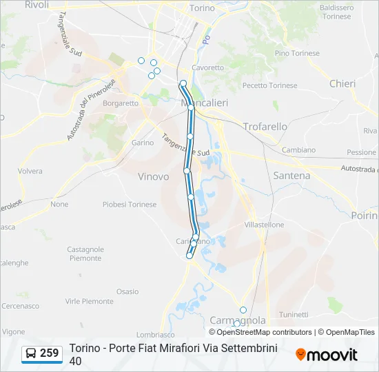 259 Bus Line Map