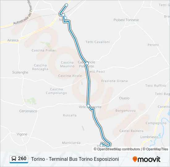 260 Bus Line Map