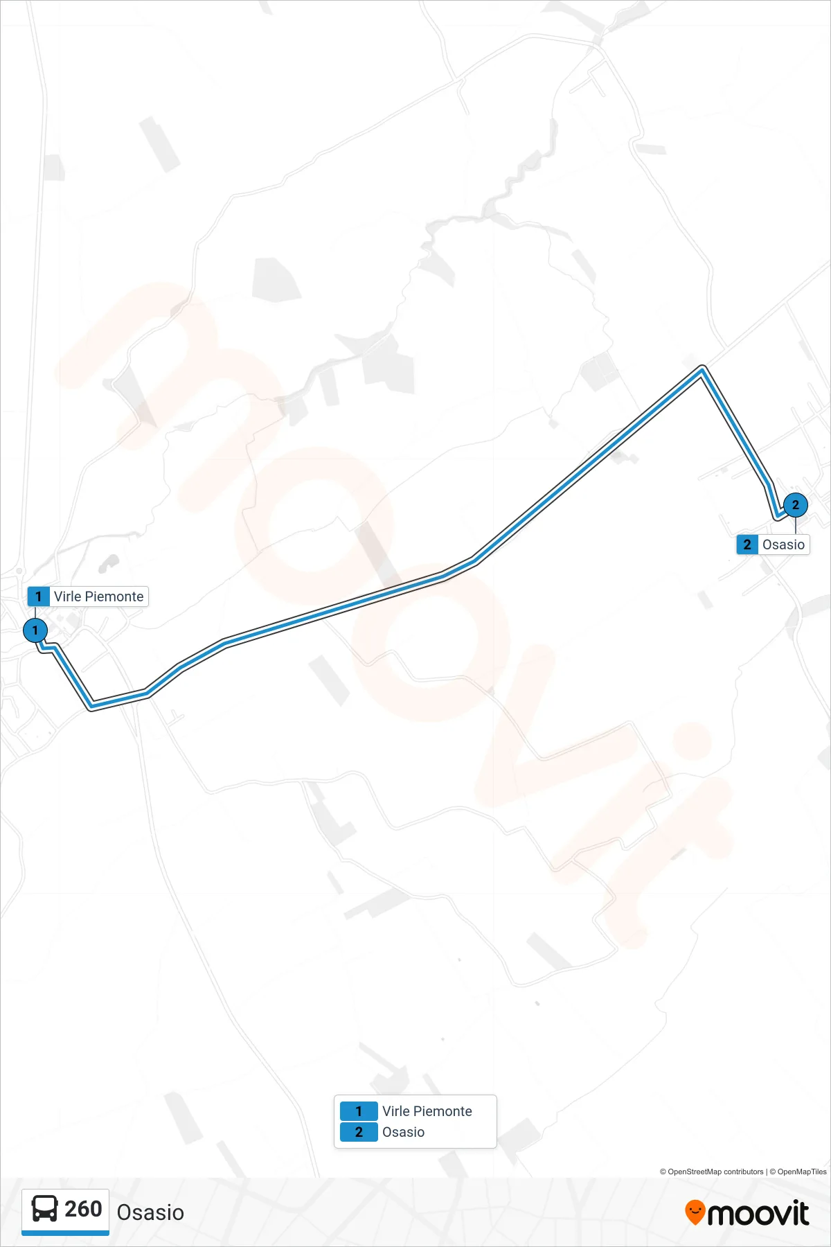 Linea 260 bus (Osasio) - Percorsi e fermate sulla mappa
