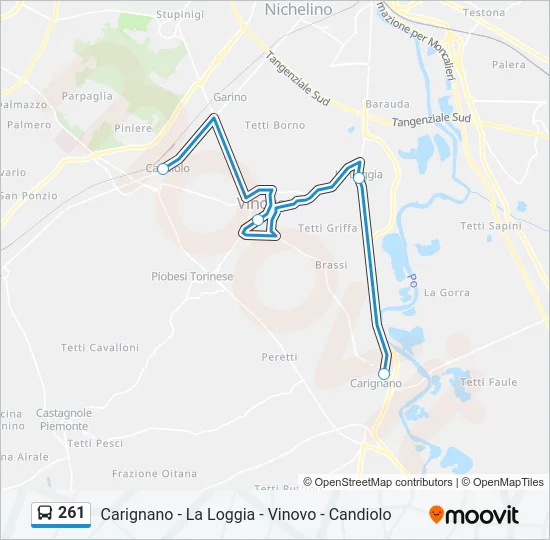 261 Bus Line Map