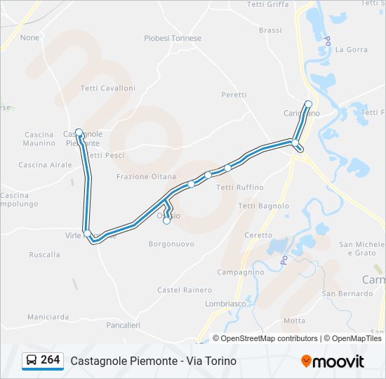 Percorso linea bus 264