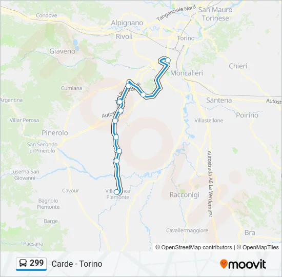 299 Bus Line Map