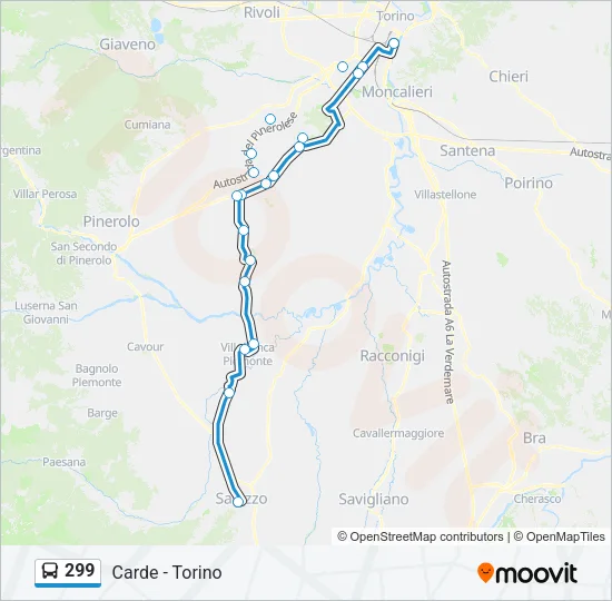 299 Bus Line Map