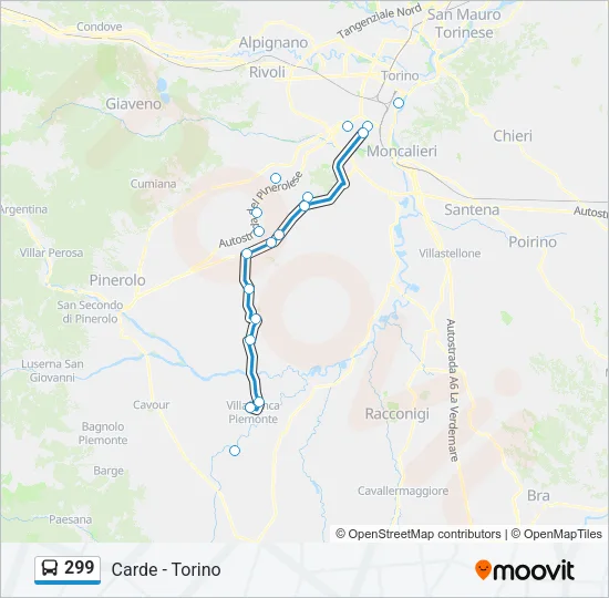 299 Bus Line Map