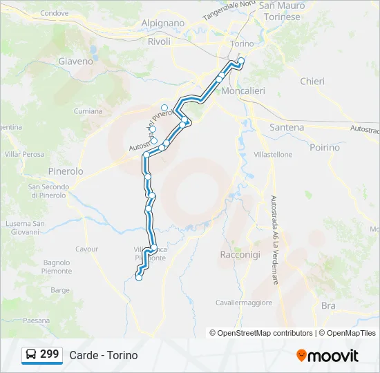 299 Bus Line Map