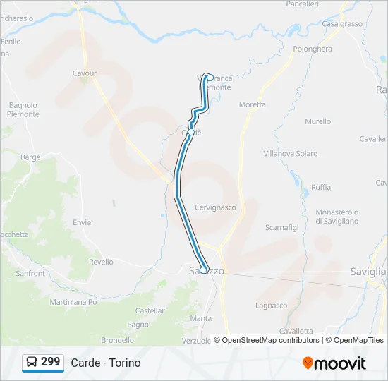 299 Bus Line Map