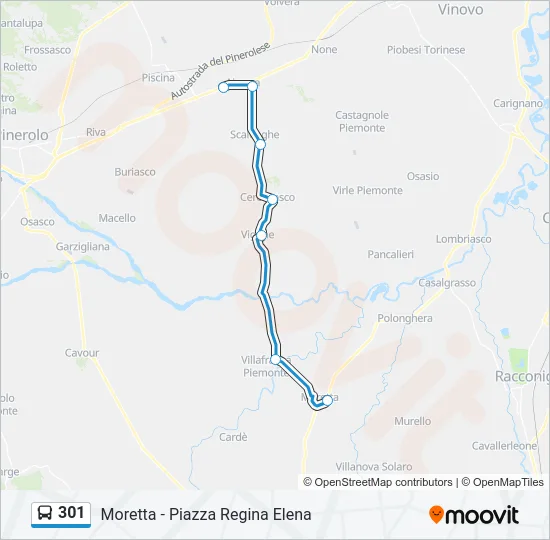 301 Bus Line Map