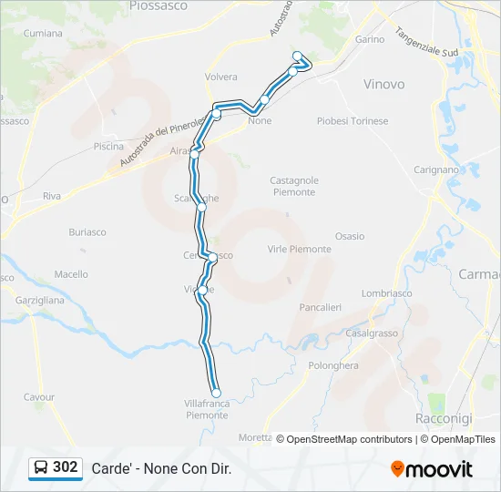302 Bus Line Map