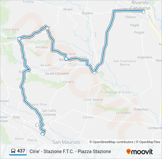 437 Bus Line Map