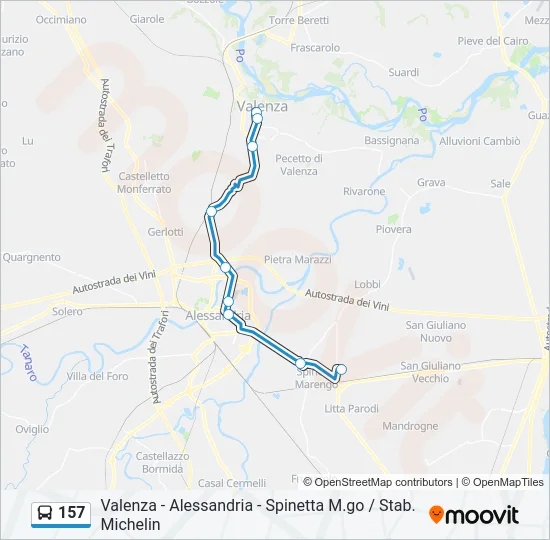 157 Bus Line Map