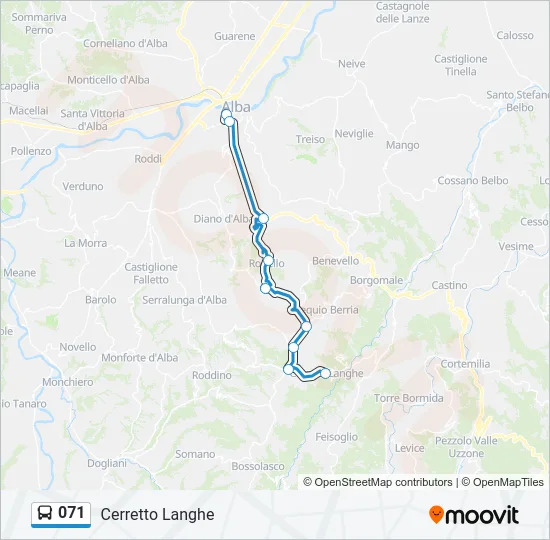 071 Bus Line Map
