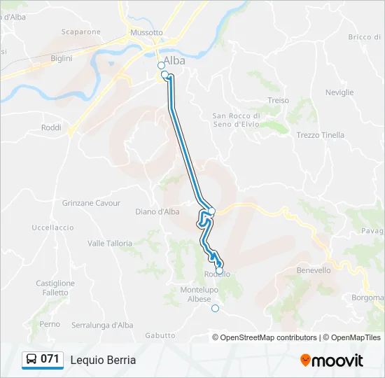 071 Bus Line Map