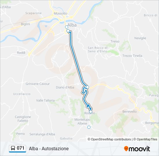 071 bus Line Map